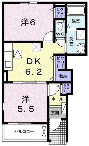 呉市川尻町久筋のアパートの間取り