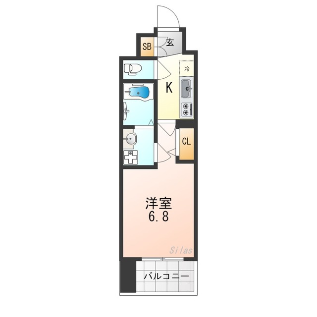 京都市南区東九条西札辻町のマンションの間取り