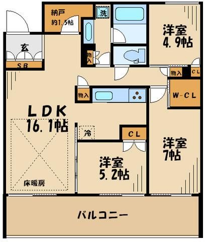 世田谷区砧のマンションの間取り