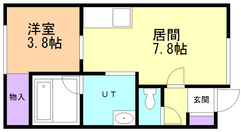 函館市湯川町のアパートの間取り