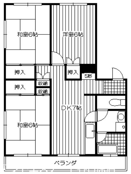 那珂川市片縄のマンションの間取り