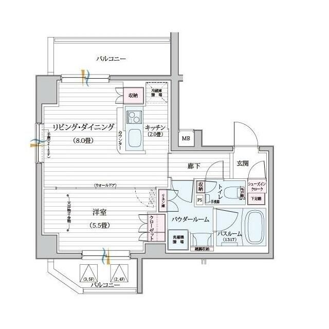 小金井市中町のマンションの間取り