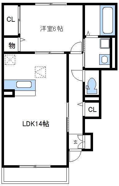 相模原市中央区陽光台のアパートの間取り