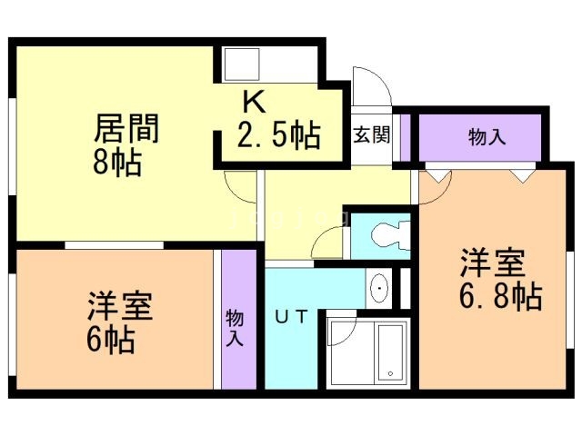 札幌市北区新琴似六条のアパートの間取り