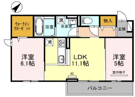 泉大津市昭和町のアパートの間取り