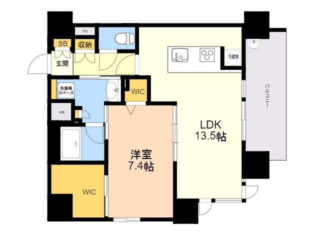 福岡市南区高宮のマンションの間取り