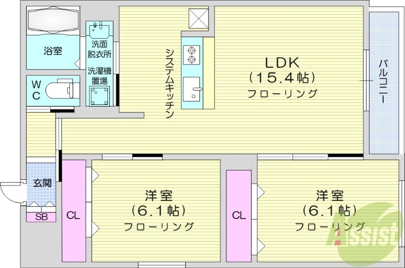 仮)グランメール白石中央2-4の間取り