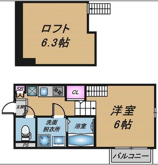 京都市右京区花園寺ノ前町のアパートの間取り