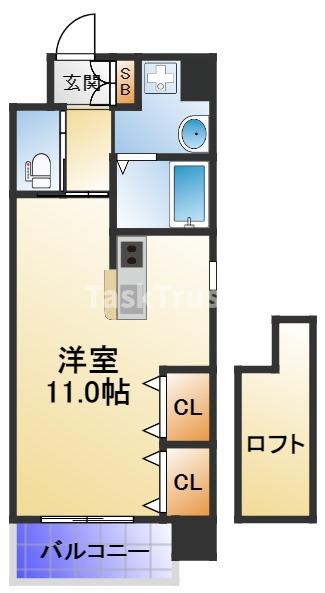 大阪市北区西天満のマンションの間取り