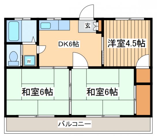 府中市若松町のマンションの間取り