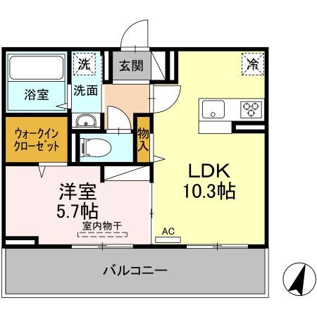 姶良市宮島町のアパートの間取り