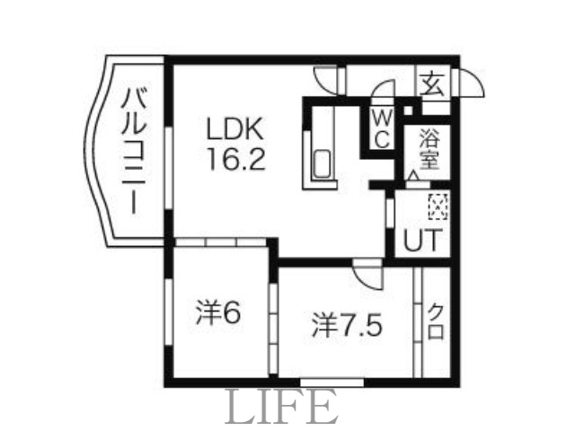 札幌市豊平区豊平二条のマンションの間取り