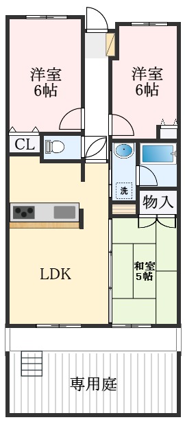 松原市松ケ丘のマンションの間取り