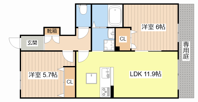 彦根市高宮町のアパートの間取り