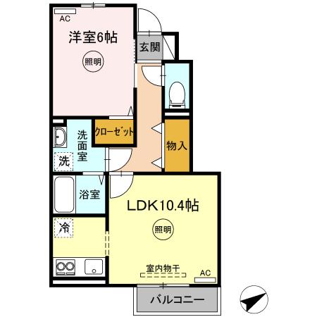 米子市西福原のアパートの間取り