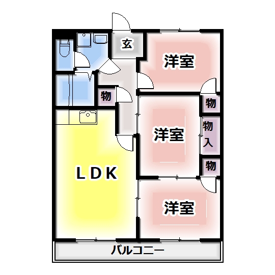 プレステージ三日市の間取り写真
