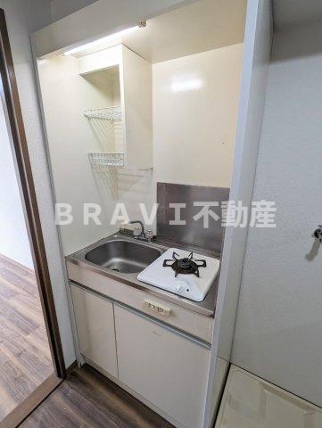 キッチン　【エミグラント・N】掃除しやすい1口ガスコンロのキッチン