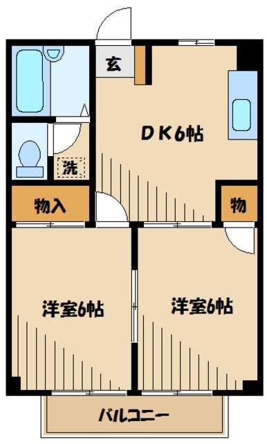シティハイツ若草の間取り写真
