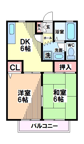 ＪＲ中央線 国立駅 徒歩17分 2階建 築33年の間取り写真