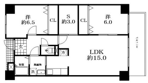 阪急京都線 南茨木駅 徒歩23分 6階建 築34年の間取り写真
