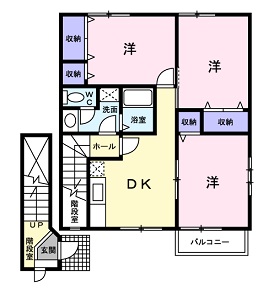 【広島市安佐北区亀山のアパートの間取り】