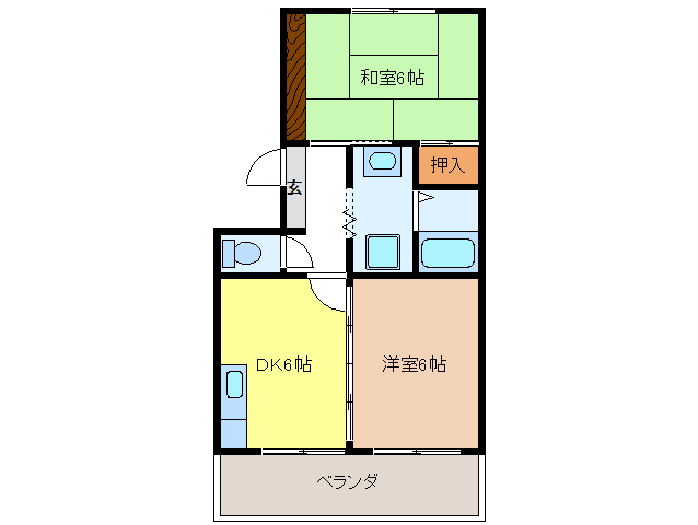 岐阜県岐阜市南本荘二条通（マンション）の賃貸物件の間取り