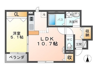 広島市安佐北区深川のアパートの間取り