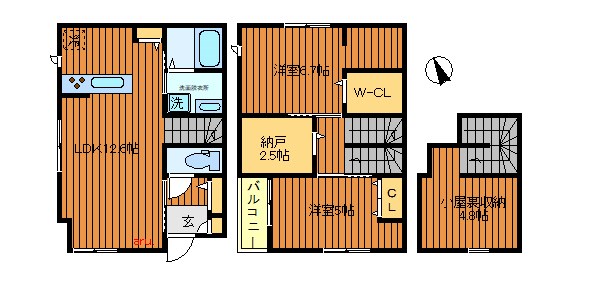 武蔵野市緑町のアパートの間取り