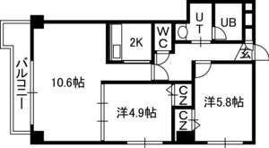 ｅｎｓｏｌｅｉｌｌｅ山鼻の間取り