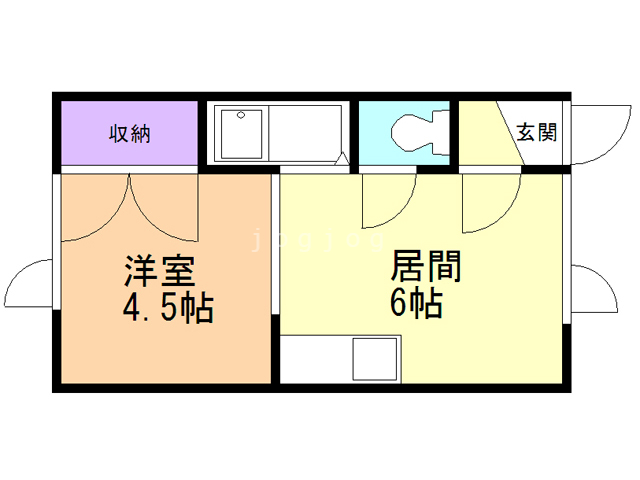 釧路市芦野のアパートの間取り