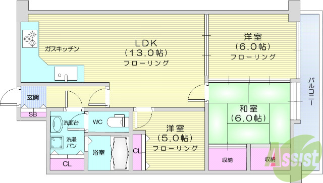 ライオンズマンション本町の間取り