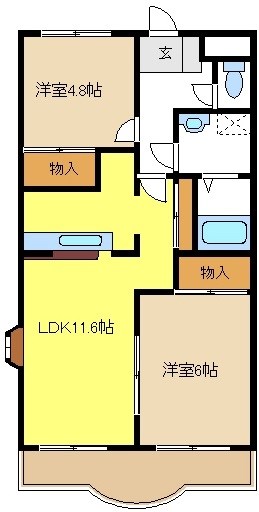 愛知郡東郷町兵庫のアパートの間取り