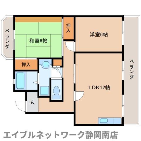 静岡市駿河区小鹿のマンションの間取り