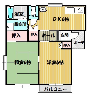 グラディールセントラルI　Cの間取り