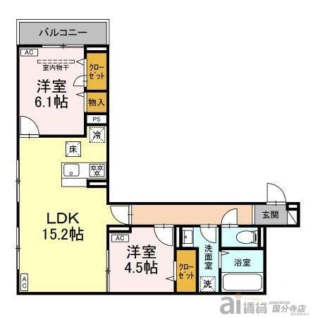 小金井市前原町のアパートの間取り