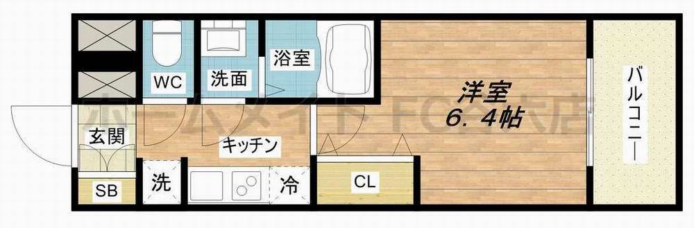 【プレサンスOSAKA DOMECITYビーツの間取り】