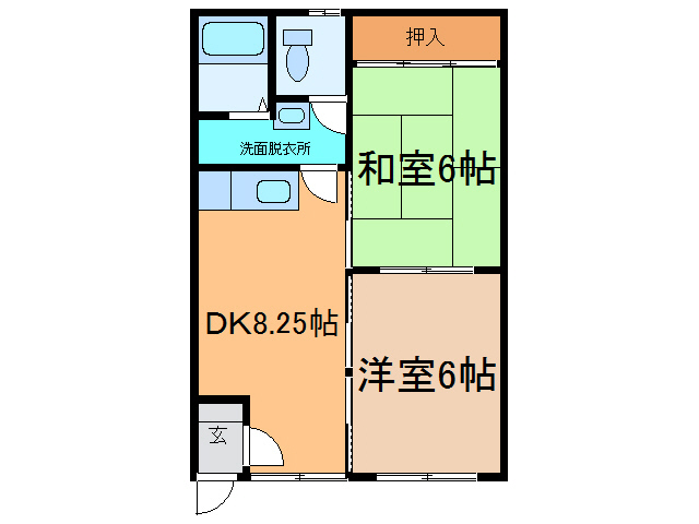 飛田ハイツの間取り