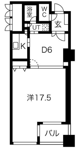 大阪市中央区東心斎橋のマンションの間取り