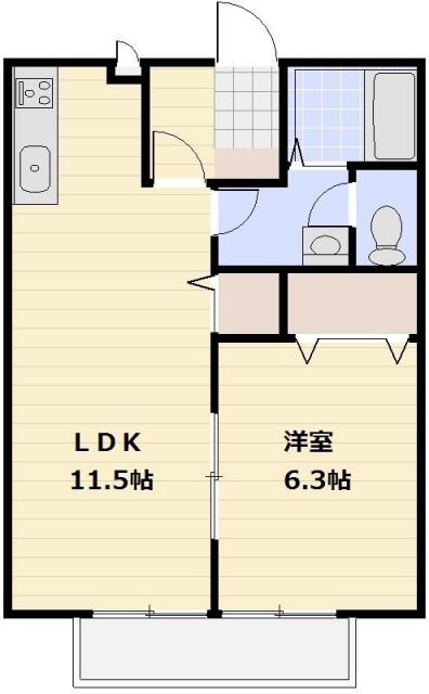 越谷市蒲生本町のアパートの間取り