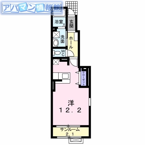 新潟市西区内野西のアパートの間取り