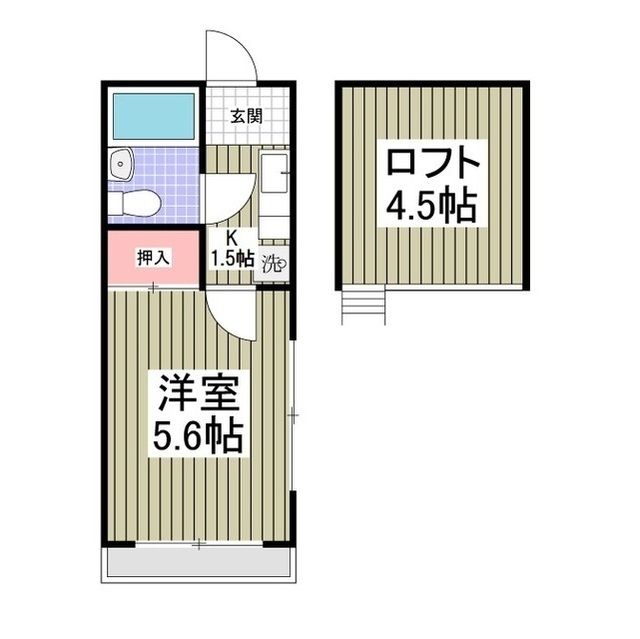 入間郡越生町越生東のアパートの間取り