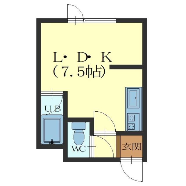 函館市柏木町のアパートの間取り