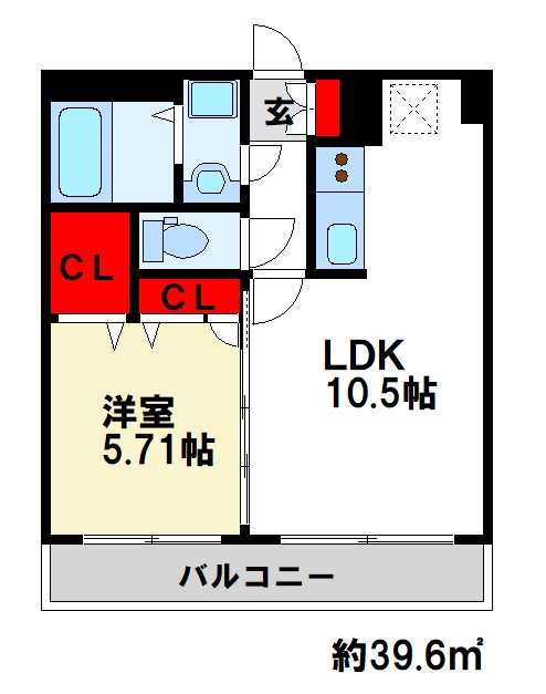 太宰府市観世音寺のマンションの間取り