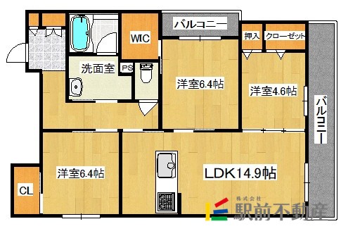 春日市大字下白水のマンションの間取り