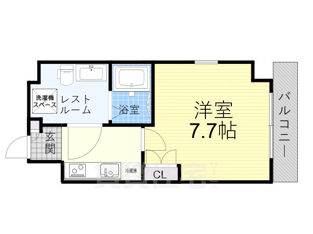 京都市下京区材木町のマンションの間取り