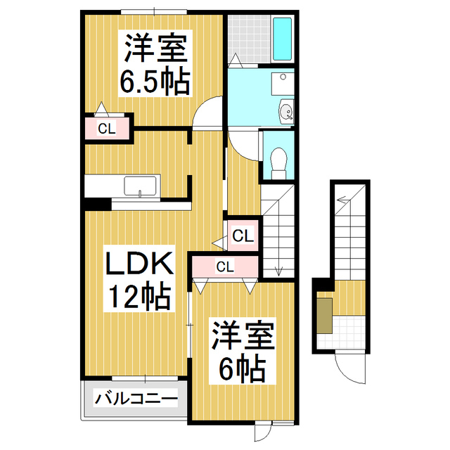 【伊那市下新田のアパートの間取り】