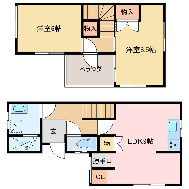 【港町21－2貸家の間取り】