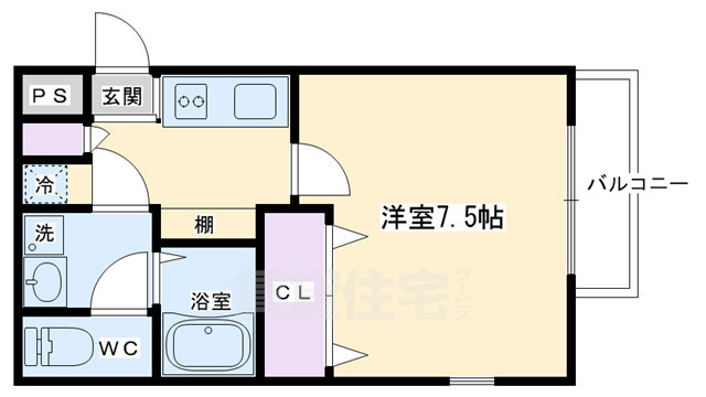 京都市上京区四番町のマンションの間取り