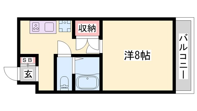 姫路市伊伝居のマンションの間取り