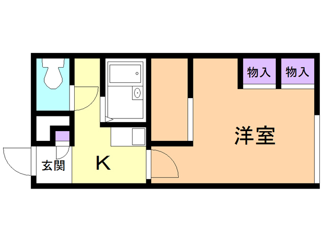 苫小牧市日吉町のアパートの間取り